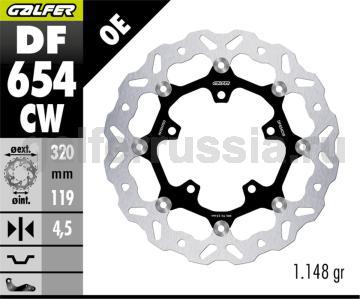Плавающий тормозной диск с алюминиевой ступицей DF654CW перед или зад