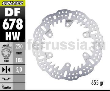 Тормозной диск для мотоциклов спорт/город DF678HW зад